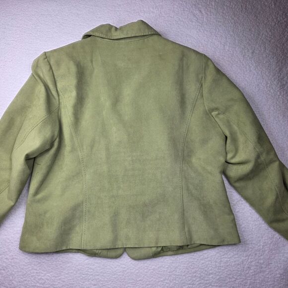 Dressbarn Vibrant Green Suede Like Blazer Size 16w - Picture 5 of 17